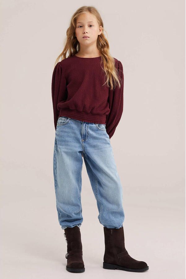 WE Fashion blousetop donkerrood