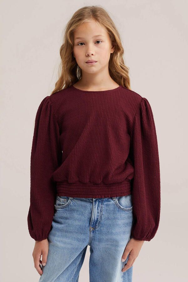 WE Fashion blousetop donkerrood - Foto 2