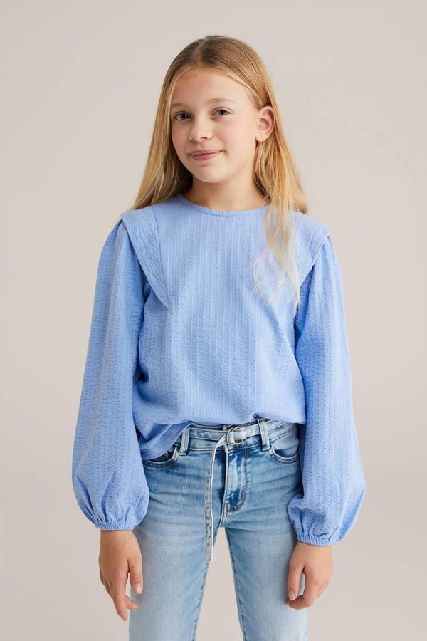 WE Fashion blousetop lichtblauw