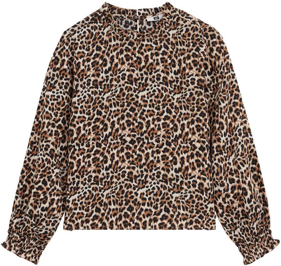 WE Fashion blousetop met print beige