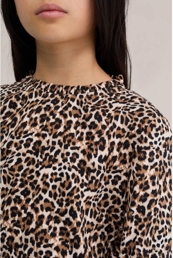 WE Fashion blousetop met print beige Meisjes Viscose Opstaande kraag - Foto 2