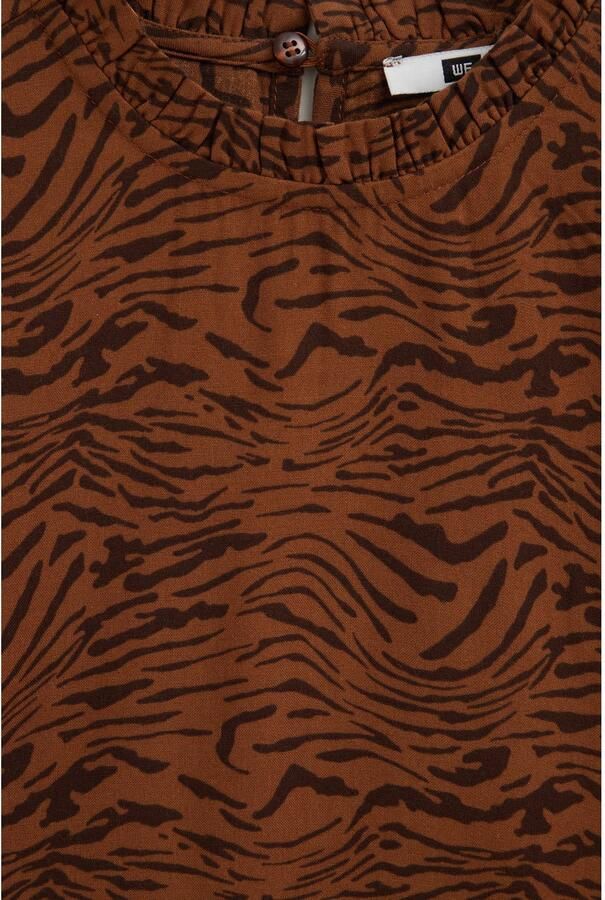 WE Fashion blousetop met zebraprint camel - Foto 2