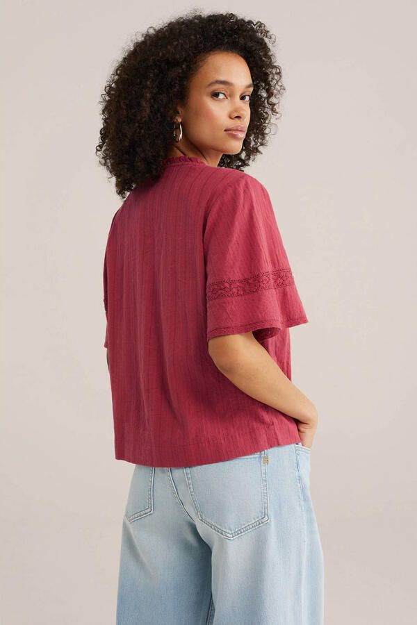 WE Fashion blousetop rood broderie - Foto 3