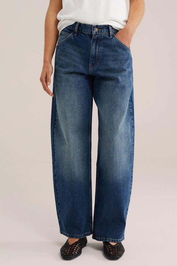 WE Fashion Blue Ridge barrel jeans dark blue denim
