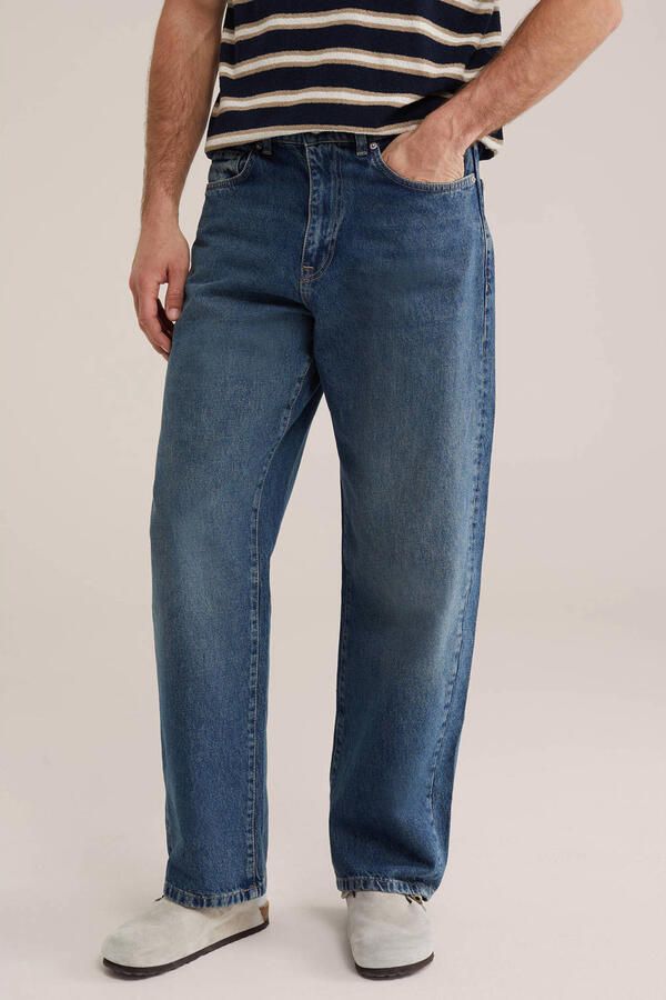 WE Fashion Blue Ridge barrel jeans donkerblauw
