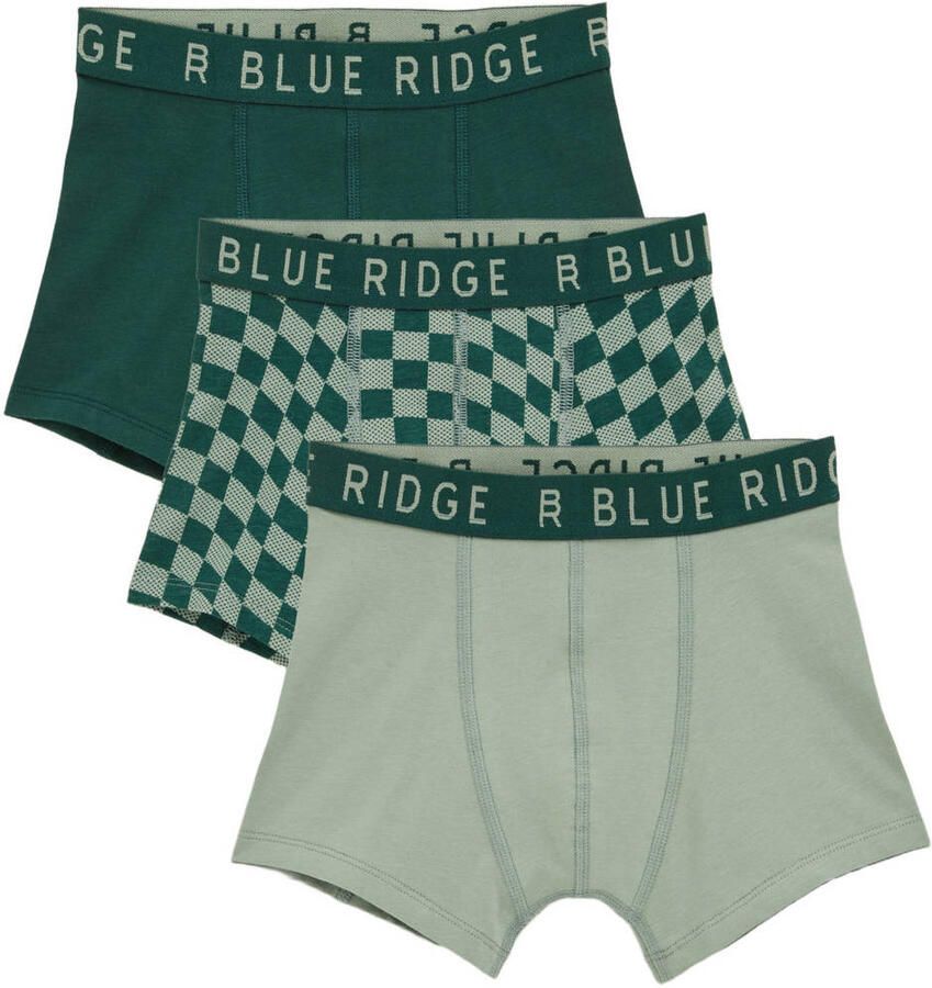 WE Fashion Blue Ridge boxershort groen donkergroen (set van 3)