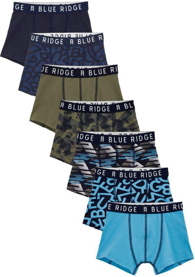 WE Fashion Blue Ridge boxershort blauw groen (set van 7)