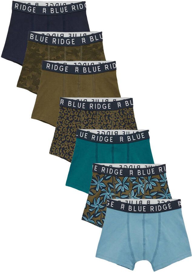 WE Fashion Blue Ridge boxershort groen blauw (set van 7)