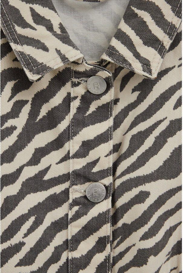 WE Fashion Blue Ridge denim gilet met zebraprint ecru - Foto 2