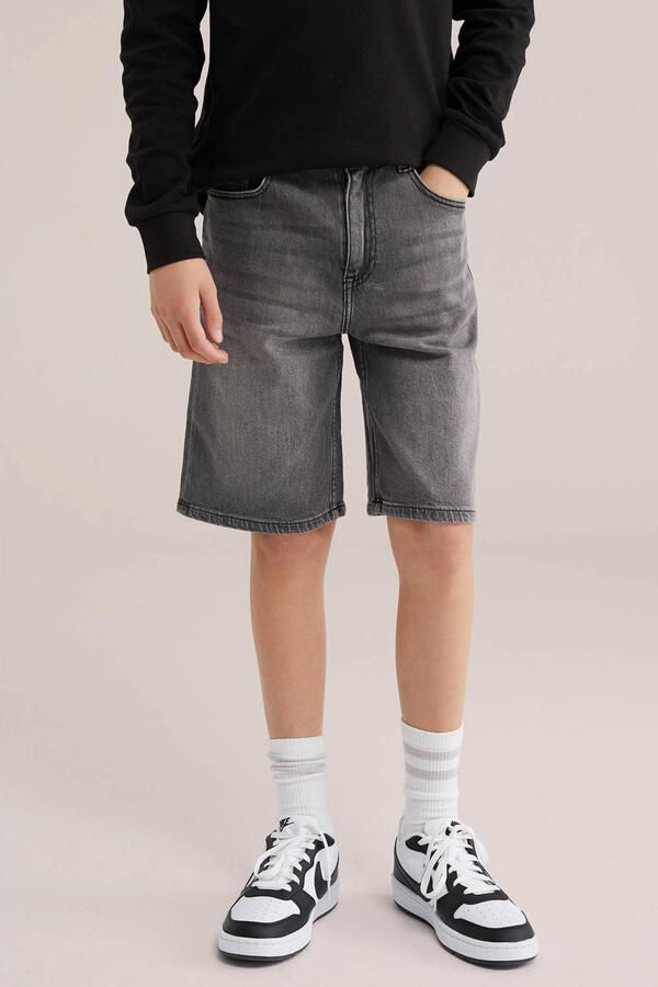WE Fashion Blue Ridge denim loose short grey denim