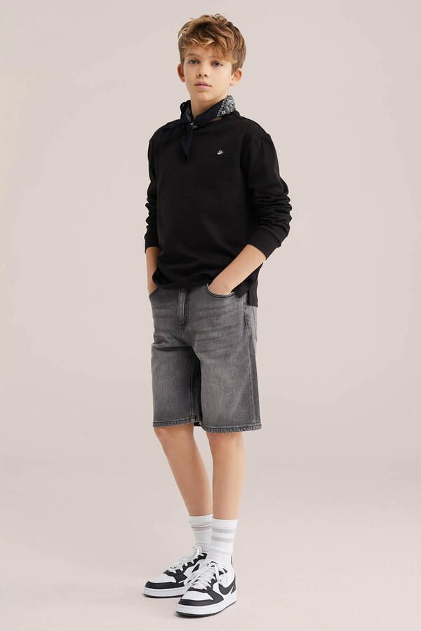 WE Fashion Blue Ridge denim loose short grey denim - Foto 3