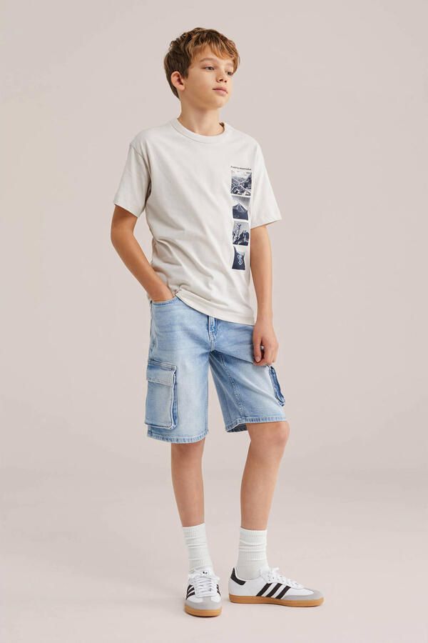 WE Fashion Blue Ridge denim loose short light blue denim - Foto 3