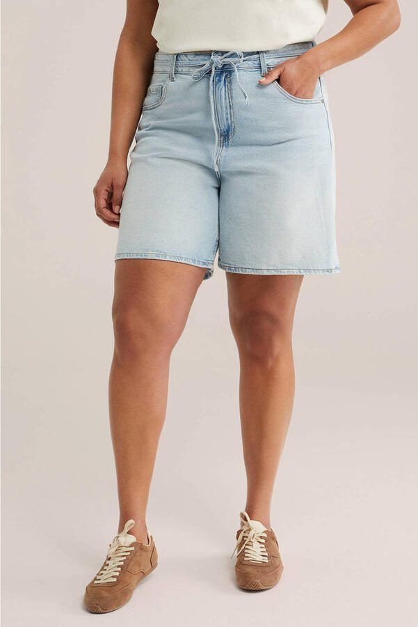 WE Fashion Blue Ridge denim regular high waist short light blue denim