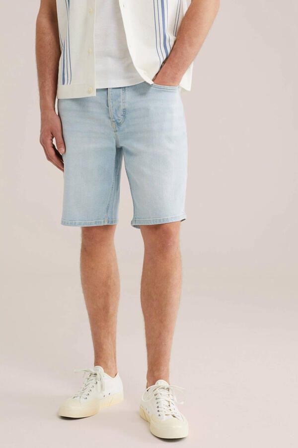 WE Fashion Blue Ridge denim regular short blauw