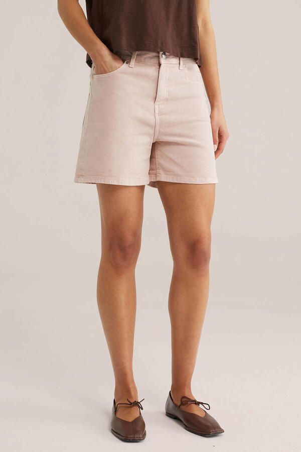 WE Fashion Blue Ridge denim regular waist short lichtroze
