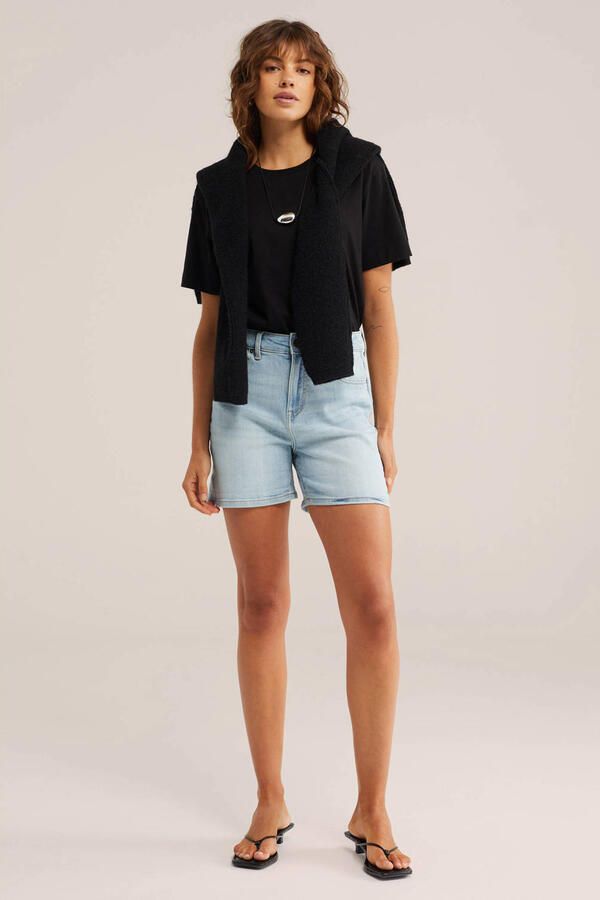 WE Fashion Blue Ridge denim regular waist short light blue denim - Foto 3