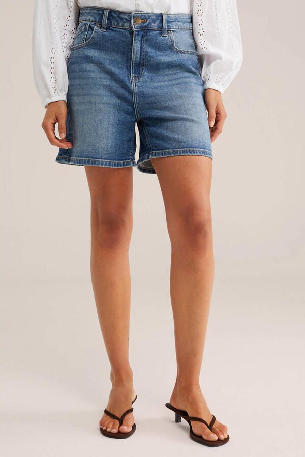 WE Fashion Blue Ridge denim regular waist short medium blue denim