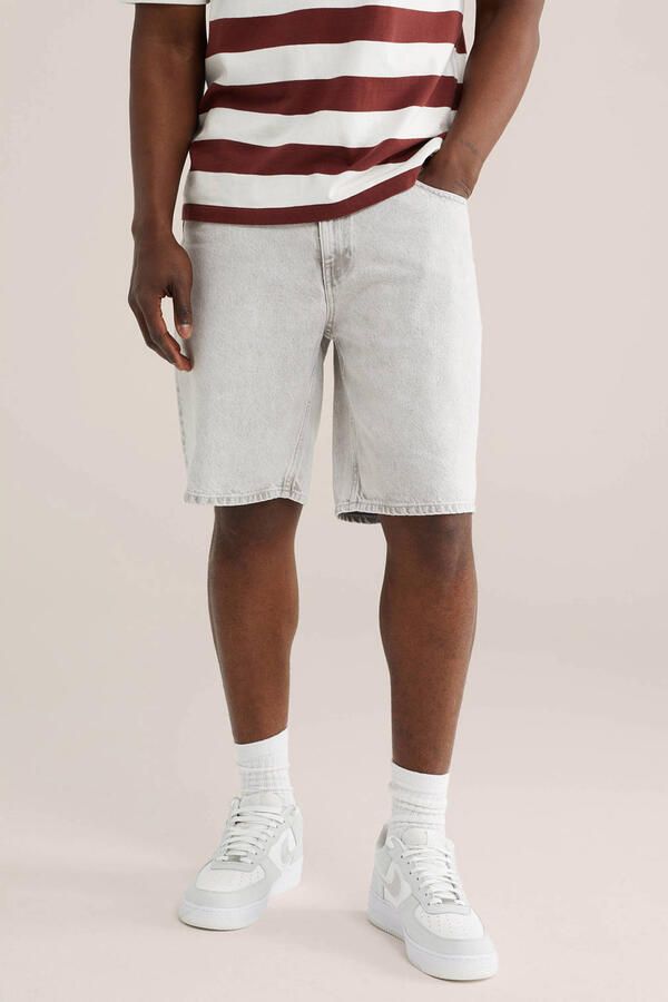 WE Fashion Blue Ridge denim relaxed short lichtgrijs - Foto 3