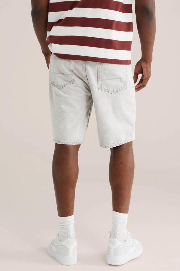 WE Fashion Blue Ridge denim relaxed short lichtgrijs
