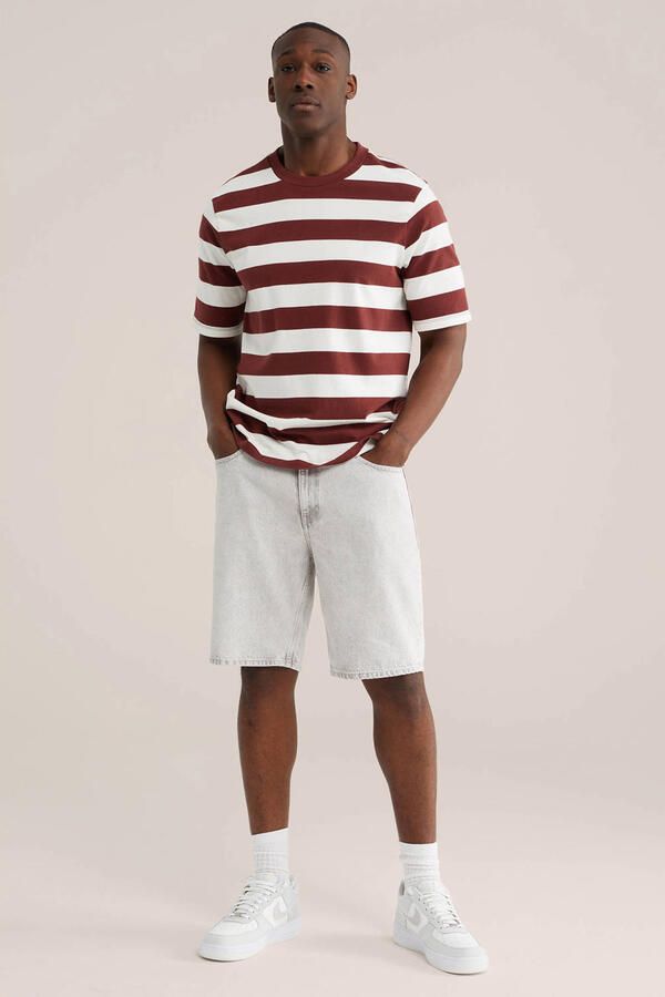 WE Fashion Blue Ridge denim relaxed short lichtgrijs - Foto 2