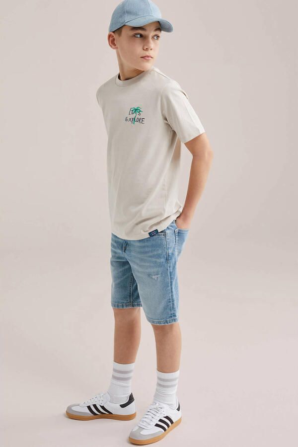 WE Fashion Blue Ridge denim short medium blue denim