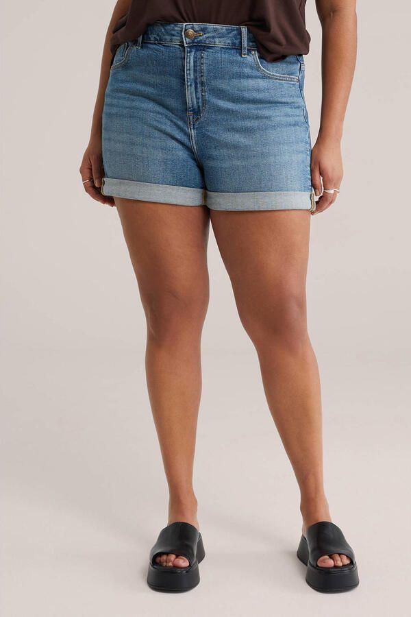 WE Fashion Blue Ridge denim slim regular waist short medium blue denim
