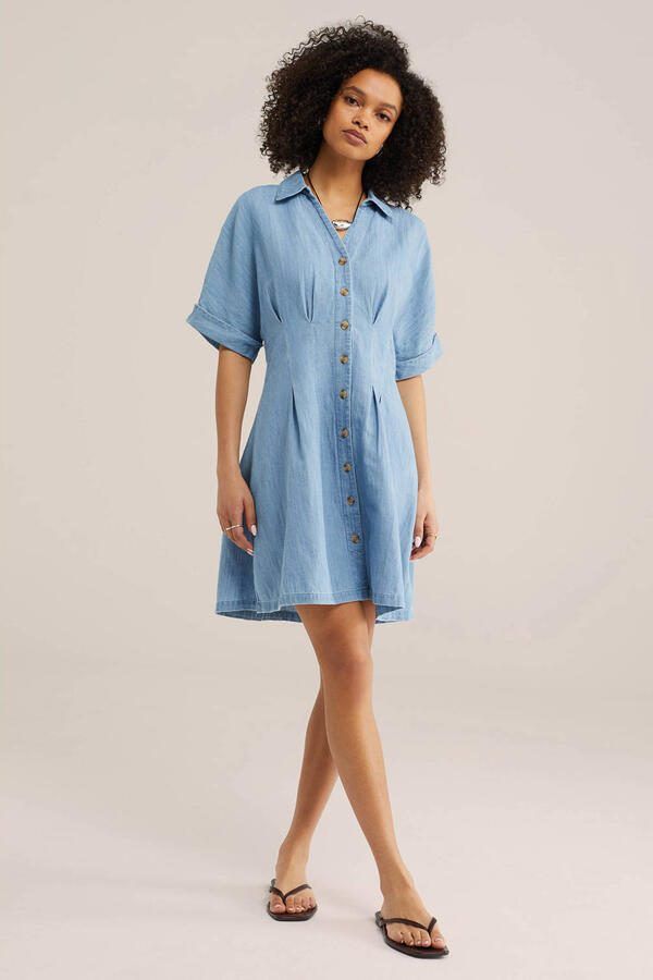 WE Fashion Blue Ridge denim spijkerjurk light blue denim - Foto 3