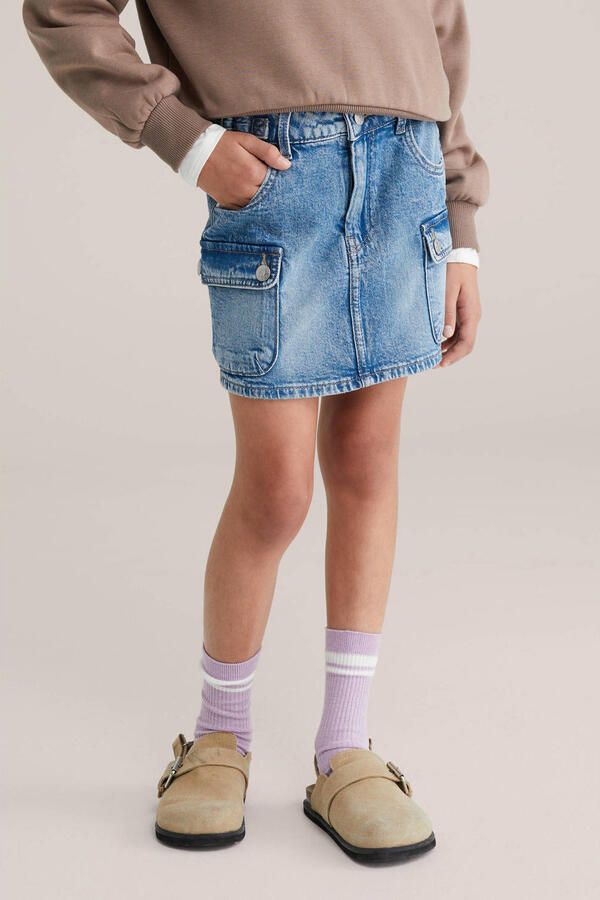 WE Fashion Blue Ridge denim spijkerrok medium blue denim