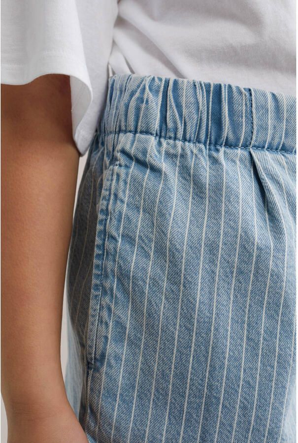 WE Fashion Blue Ridge denim straight gestreepte short light blue denim - Foto 2