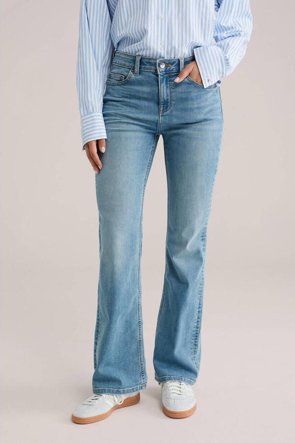 WE Fashion Blue Ridge flared jeans light blue denim
