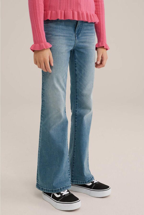 WE Fashion Blue Ridge flared jeans mid blue Broek Blauw Meisjes Stretchdenim 176 - Foto 2