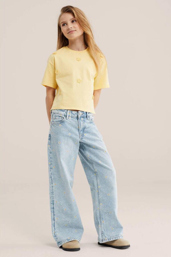 WE Fashion Blue Ridge gebloemde loose fit jeans baggy jeans light blue denim - Foto 2