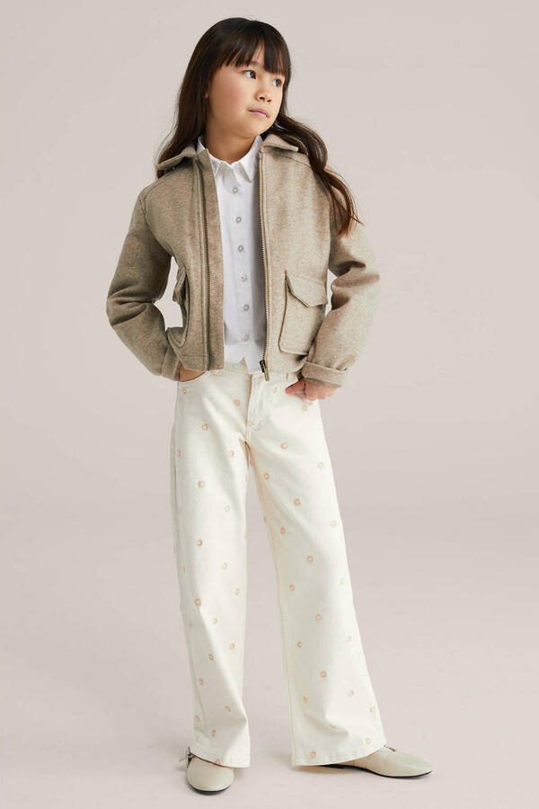 WE Fashion Blue Ridge gebloemde wide leg jeans ecru - Foto 3
