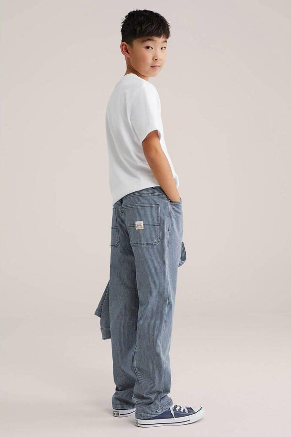 WE Fashion Blue Ridge gestreepte straight leg jeans medium blue denim - Foto 2