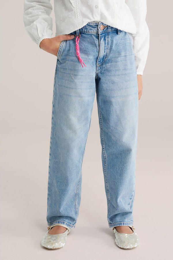 WE Fashion Blue Ridge high waist baggy jeans light blue denim