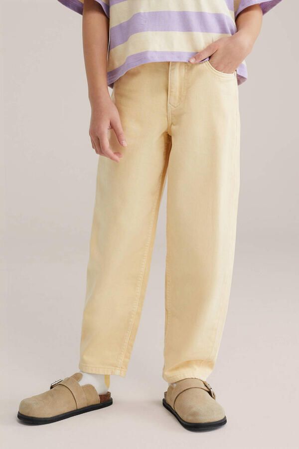 WE Fashion Blue Ridge high waist barrel jeans lichtgeel