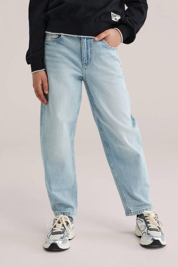 WE Fashion Blue Ridge high waist barrel jeans light blue denim