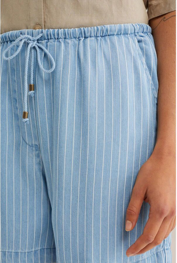 WE Fashion Blue Ridge high waist denim short met krijtstreep light blue denim - Foto 2