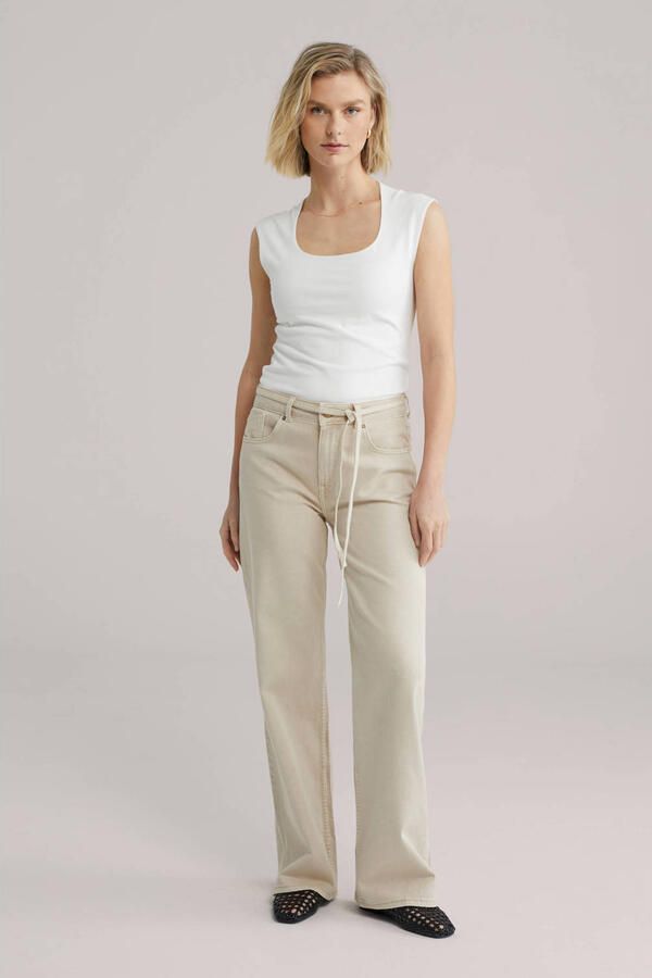 WE Fashion Blue Ridge high waist flared jeans beige - Foto 3