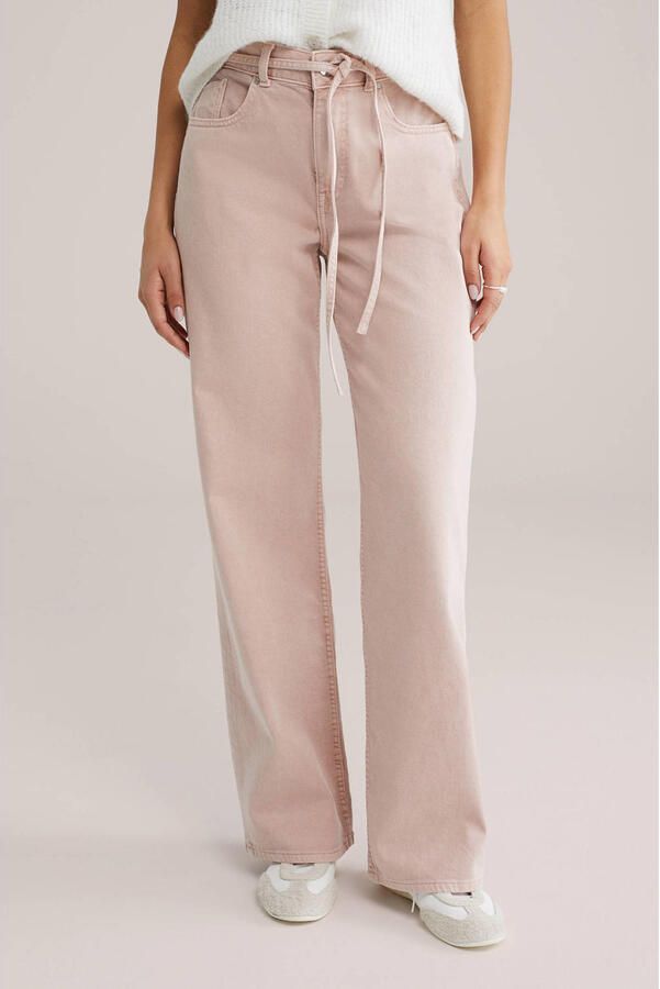 WE Fashion Blue Ridge high waist flared jeans lichtroze