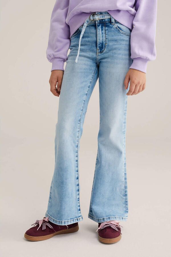 WE Fashion Blue Ridge high waist flared jeans light blue denim