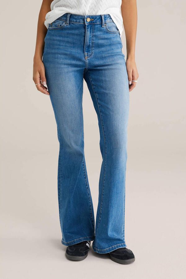 WE Fashion Blue Ridge high waist flared jeans medium blue denim