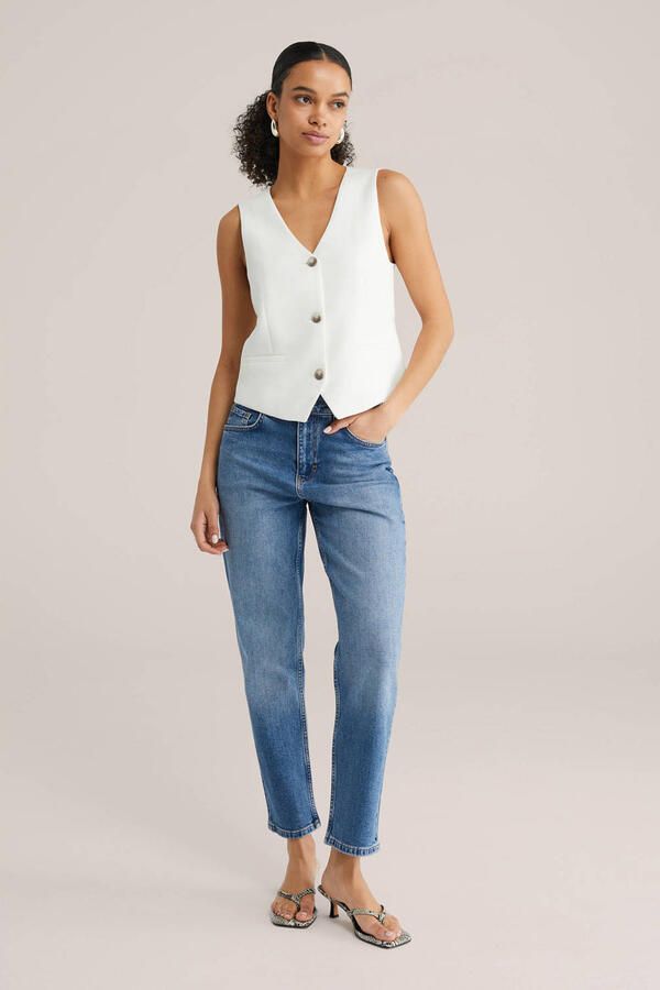 WE Fashion Blue Ridge high waist regular fit jeans medium blue denim - Foto 3