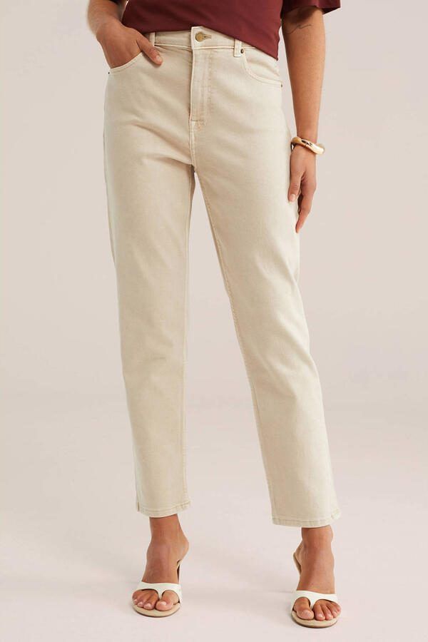 WE Fashion Blue Ridge high waist tapered jeans beige