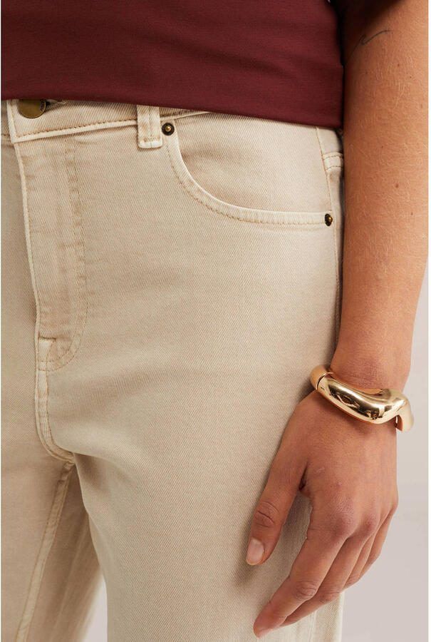 WE Fashion Blue Ridge high waist tapered jeans beige - Foto 2