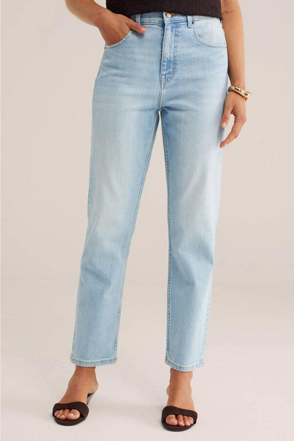 WE Fashion Blue Ridge high waist tapered jeans light blue denim
