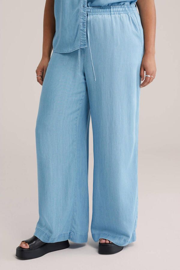 WE Fashion Blue Ridge high waist wide leg jeans light blue denim