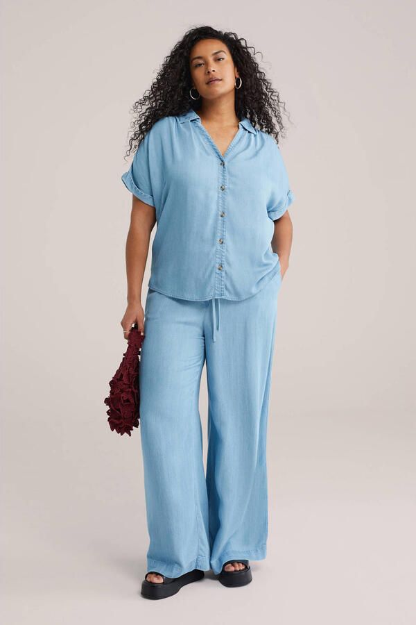 WE Fashion Blue Ridge high waist wide leg jeans light blue denim - Foto 2