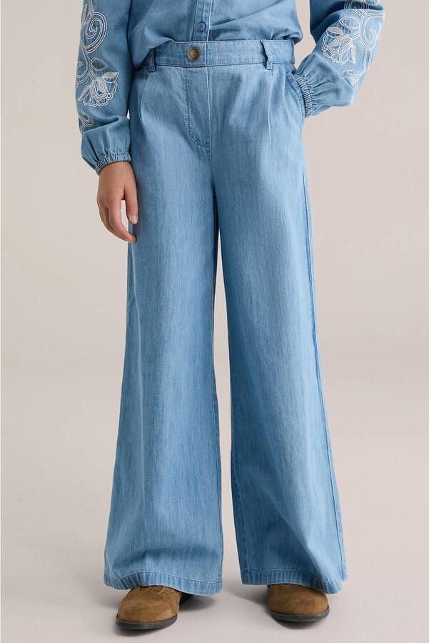 WE Fashion Blue Ridge high waist wide leg jeans light blue denim