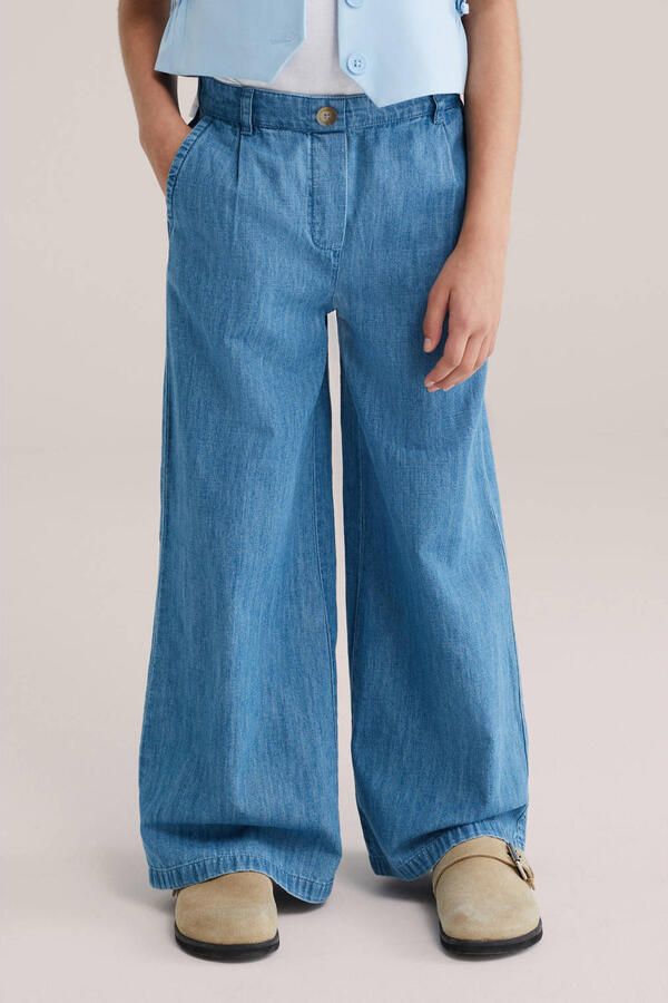 WE Fashion Blue Ridge high waist wide leg jeans medium blue denim